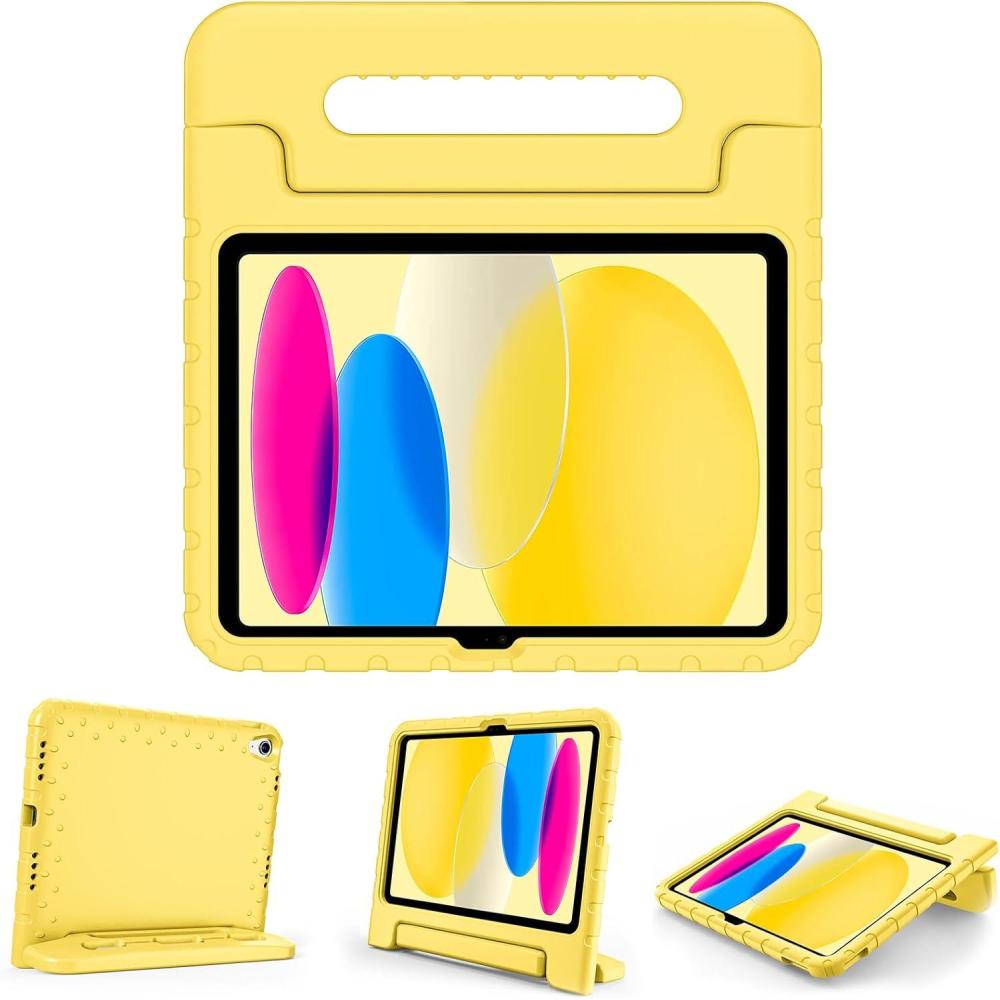 image:imageProCase Kids Case for iPad A16 11th Generation 2025iPad 10th Generation 2022 with Pencil Holder iPad 1110 Case Shockproof Lightweight Cover with Stand Convertible Handle for Children MagentaYellow