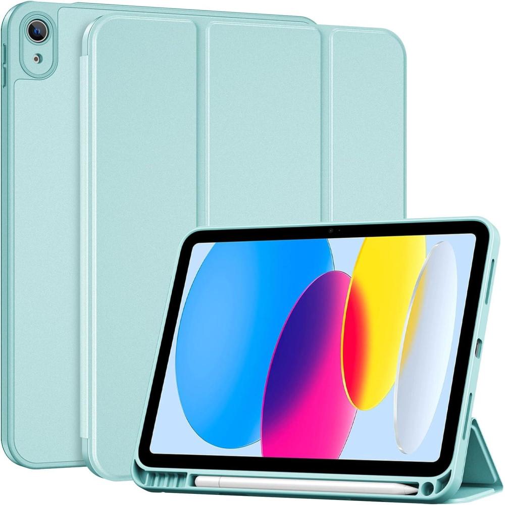 image:imageProCase for iPad A16 11th Generation 11 Inch 2025 iPad 10th Generation 109 Inch 2022 Case with Pencil Holder Hybrid Cover with Soft TPU Back Supports Touch ID Auto WakeSleep SkyBlueAqua
