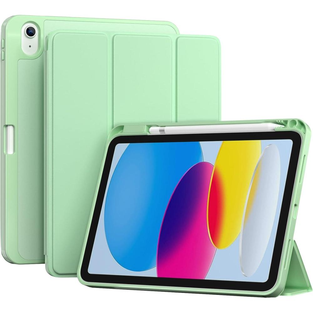 image:imageProCase for iPad A16 11th Generation 11 Inch 2025 iPad 10th Generation 109 Inch 2022 Case with Pencil Holder Hybrid Cover with Soft TPU Back Supports Touch ID Auto WakeSleep SkyBlueMatchagreen