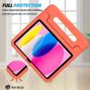 ProCase Kids Case for iPad A16 11th Generation 2025/iPad 10th Generation 2022 with Pencil Holder, iPad 11/10 Case Shockproof Lightweight Cover with Stand Convertible Handle for Children -Magenta(Orange)