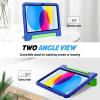 ProCase Kids Case for iPad A16 11th Generation 2025/iPad 10th Generation 2022 with Pencil Holder, iPad 11/10 Case Shockproof Lightweight Cover with Stand Convertible Handle for Children -Magenta(Navygreen)