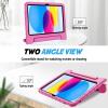 ProCase Kids Case for iPad A16 11th Generation 2025/iPad 10th Generation 2022 with Pencil Holder, iPad 11/10 Case Shockproof Lightweight Cover with Stand Convertible Handle for Children -Magenta(Magenta)