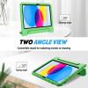ProCase Kids Case for iPad A16 11th Generation 2025/iPad 10th Generation 2022 with Pencil Holder, iPad 11/10 Case Shockproof Lightweight Cover with Stand Convertible Handle for Children -Magenta(Green)