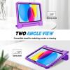 ProCase Kids Case for iPad A16 11th Generation 2025/iPad 10th Generation 2022 with Pencil Holder, iPad 11/10 Case Shockproof Lightweight Cover with Stand Convertible Handle for Children -Magenta(Purple)