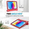 ProCase Kids Case for iPad A16 11th Generation 2025/iPad 10th Generation 2022 with Pencil Holder, iPad 11/10 Case Shockproof Lightweight Cover with Stand Convertible Handle for Children -Magenta(Red)