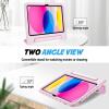 ProCase Kids Case for iPad A16 11th Generation 2025/iPad 10th Generation 2022 with Pencil Holder, iPad 11/10 Case Shockproof Lightweight Cover with Stand Convertible Handle for Children -Magenta(Lightpink)