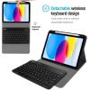 ProCase for iPad 11th (A16) 11-inch 2025 / 10th Generation Case with Keyboard 10.9 inch 2022, PU Leather Case with Magnetically Detachable Wireless Keyboard -Black(Black)