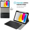 ProCase for iPad 11th (A16) 11-inch 2025 / 10th Generation Case with Keyboard 10.9 inch 2022, PU Leather Case with Magnetically Detachable Wireless Keyboard -Black(Skyblue)