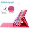 ProCase for iPad 11th (A16) 11-inch 2025 / 10th Generation Case with Keyboard 10.9 inch 2022, PU Leather Case with Magnetically Detachable Wireless Keyboard -Black(Pink)