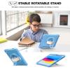 ProCase for iPad 11th Generation A16 2025/iPad 10th Generation Case 10.9 Inch 2022, Heavy Duty Shockproof Rugged Cover with Hand Strap 360 Degree Rotatable Kickstand Protective for iPad 11/10 -Orange(Blue)