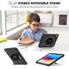 ProCase for iPad 11th Generation A16 2025/iPad 10th Generation Case 10.9 Inch 2022, Heavy Duty Shockproof Rugged Cover with Hand Strap 360 Degree Rotatable Kickstand Protective for iPad 11/10 -Orange(Black)