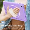 ProCase for iPad 11th Generation A16 2025/iPad 10th Generation Case 10.9 Inch 2022, Heavy Duty Shockproof Rugged Cover with Hand Strap 360 Degree Rotatable Kickstand Protective for iPad 11/10 -Orange(Purple)