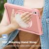 ProCase for iPad 11th Generation A16 2025/iPad 10th Generation Case 10.9 Inch 2022, Heavy Duty Shockproof Rugged Cover with Hand Strap 360 Degree Rotatable Kickstand Protective for iPad 11/10 -Orange(Pink)
