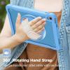 ProCase for iPad 11th Generation A16 2025/iPad 10th Generation Case 10.9 Inch 2022, Heavy Duty Shockproof Rugged Cover with Hand Strap 360 Degree Rotatable Kickstand Protective for iPad 11/10 -Orange(Blue)