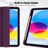 ProCase for iPad (A16) 11th Generation 11 Inch 2025/ iPad 10th Generation 10.9 Inch 2022 Case with Pencil Holder, Hybrid Cover with Soft TPU Back, Supports Touch ID, Auto Wake/Sleep -SkyBlue(Darkpurple)