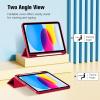 ProCase for iPad (A16) 11th Generation 11 Inch 2025/ iPad 10th Generation 10.9 Inch 2022 Case with Pencil Holder, Hybrid Cover with Soft TPU Back, Supports Touch ID, Auto Wake/Sleep -SkyBlue(Red)