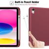 ProCase for iPad (A16) 11th Generation 11 Inch 2025/ iPad 10th Generation 10.9 Inch 2022 Case with Pencil Holder, Hybrid Cover with Soft TPU Back, Supports Touch ID, Auto Wake/Sleep -SkyBlue(Wine)