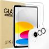 ProCase Screen Protector for iPad A16 2025 11th/10th 2022 Generation (11-inch/10.9), 2 Tempered Glass Films with 2 Camera Lens Protectors -Blue(Silver)