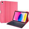 ProCase for iPad 11th (A16) 11-inch 2025 / 10th Generation Case with Keyboard 10.9 inch 2022, PU Leather Case with Magnetically Detachable Wireless Keyboard -Black(Pink)