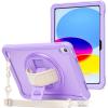 ProCase for iPad 11th Generation A16 2025/iPad 10th Generation Case 10.9 Inch 2022, Heavy Duty Shockproof Rugged Cover with Hand Strap 360 Degree Rotatable Kickstand Protective for iPad 11/10 -Orange(Purple)