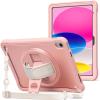 ProCase for iPad 11th Generation A16 2025/iPad 10th Generation Case 10.9 Inch 2022, Heavy Duty Shockproof Rugged Cover with Hand Strap 360 Degree Rotatable Kickstand Protective for iPad 11/10 -Orange(Pink)