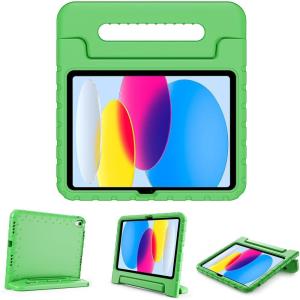 ProCase Kids Case for iPad A16 11th Generation 2025/iPad 10th Generation 2022 with Pencil Holder, iPad 11/10 Case Shockproof Lightweight Cover with Stand Convertible Handle for Children -Magenta(Green)