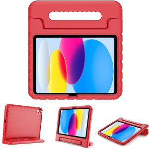 ProCase Kids Case for iPad A16 11th Generation 2025/iPad 10th Generation 2022 with Pencil Holder, iPad 11/10 Case Shockproof Lightweight Cover with Stand Convertible Handle for Children -Magenta(Red)
