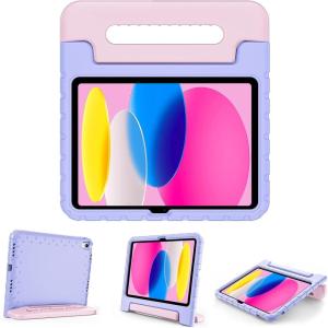 ProCase Kids Case for iPad A16 11th Generation 2025/iPad 10th Generation 2022 with Pencil Holder, iPad 11/10 Case Shockproof Lightweight Cover with Stand Convertible Handle for Children -Magenta(PurplePink)