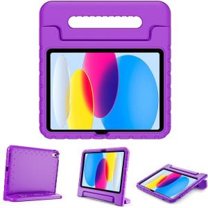 ProCase Kids Case for iPad A16 11th Generation 2025/iPad 10th Generation 2022 with Pencil Holder, iPad 11/10 Case Shockproof Lightweight Cover with Stand Convertible Handle for Children -Magenta(Purple)