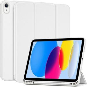 ProCase for iPad (A16) 11th Generation 11 Inch 2025/ iPad 10th Generation 10.9 Inch 2022 Case with Pencil Holder, Hybrid Cover with Soft TPU Back, Supports Touch ID, Auto Wake/Sleep -SkyBlue(CloudWhite)