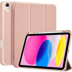 ProCase for iPad (A16) 11th Generation 11 Inch 2025/ iPad 10th Generation 10.9 Inch 2022 Case with Pencil Holder, Hybrid Cover with Soft TPU Back, Supports Touch ID, Auto Wake/Sleep -SkyBlue(Rosegold)