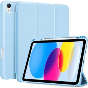 ProCase for iPad (A16) 11th Generation 11 Inch 2025/ iPad 10th Generation 10.9 Inch 2022 Case with Pencil Holder, Hybrid Cover with Soft TPU Back, Supports Touch ID, Auto Wake/Sleep -SkyBlue(Skyblue)