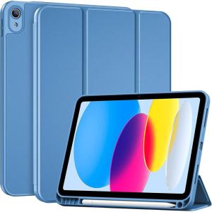 ProCase for iPad (A16) 11th Generation 11 Inch 2025/ iPad 10th Generation 10.9 Inch 2022 Case with Pencil Holder, Hybrid Cover with Soft TPU Back, Supports Touch ID, Auto Wake/Sleep -SkyBlue(Blue)