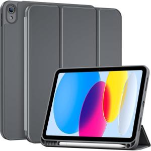 ProCase for iPad (A16) 11th Generation 11 Inch 2025/ iPad 10th Generation 10.9 Inch 2022 Case with Pencil Holder, Hybrid Cover with Soft TPU Back, Supports Touch ID, Auto Wake/Sleep -SkyBlue(Grey)