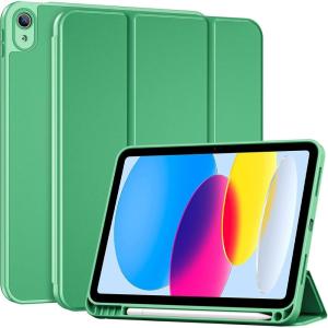 ProCase for iPad (A16) 11th Generation 11 Inch 2025/ iPad 10th Generation 10.9 Inch 2022 Case with Pencil Holder, Hybrid Cover with Soft TPU Back, Supports Touch ID, Auto Wake/Sleep -SkyBlue(Lightgreen)