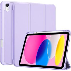 ProCase for iPad (A16) 11th Generation 11 Inch 2025/ iPad 10th Generation 10.9 Inch 2022 Case with Pencil Holder, Hybrid Cover with Soft TPU Back, Supports Touch ID, Auto Wake/Sleep -SkyBlue(Purple)