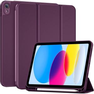 ProCase for iPad (A16) 11th Generation 11 Inch 2025/ iPad 10th Generation 10.9 Inch 2022 Case with Pencil Holder, Hybrid Cover with Soft TPU Back, Supports Touch ID, Auto Wake/Sleep -SkyBlue(Darkpurple)