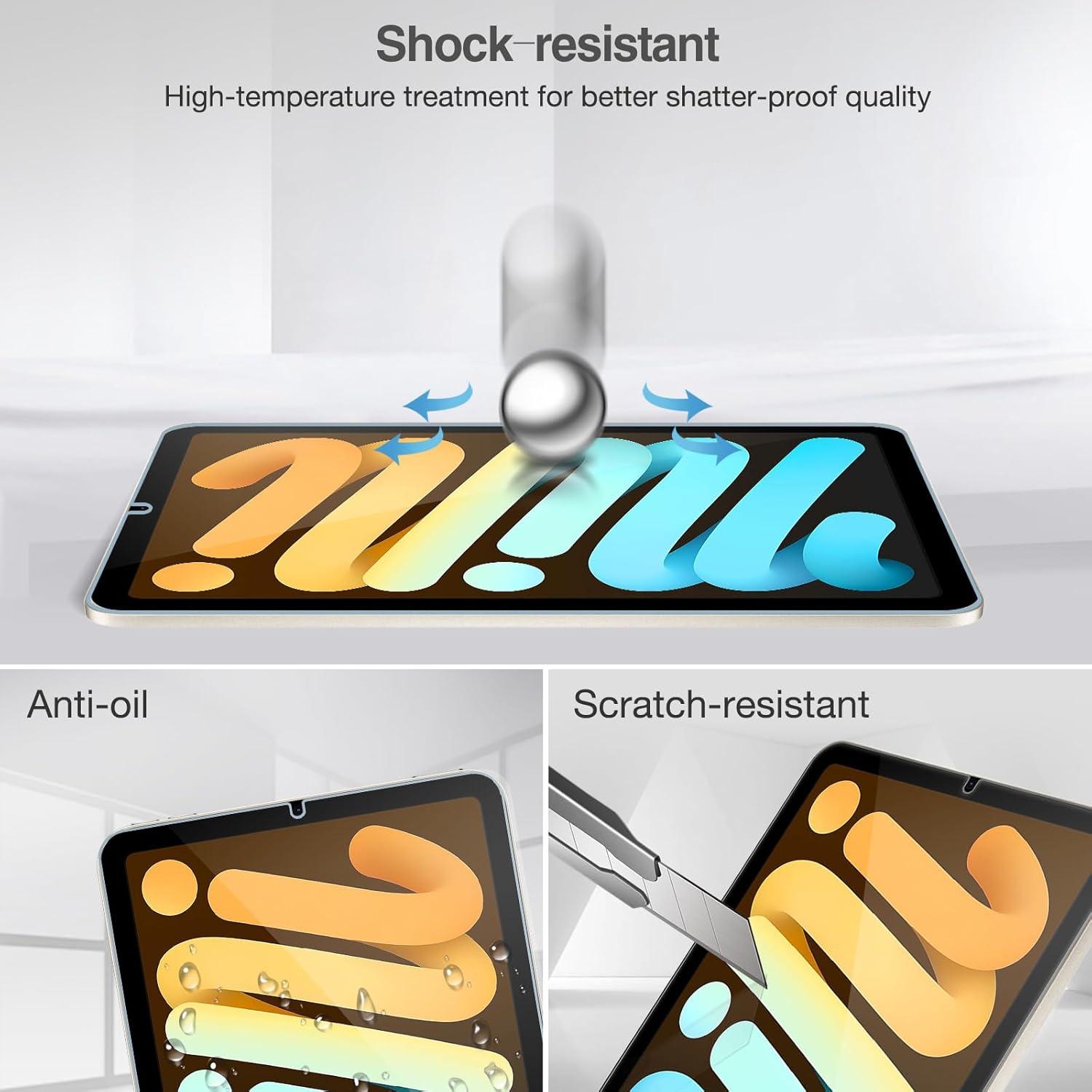 image:imageProCase 2 Pack Screen Protector for iPad Mini 7thA17 Pro 2024Mini 6th Generation 83 2021 2 Pack Camera Lens Protector Matching iPad Colors Tempered Glass Film for Mini 7 6 83 Inch PurpleStarlight