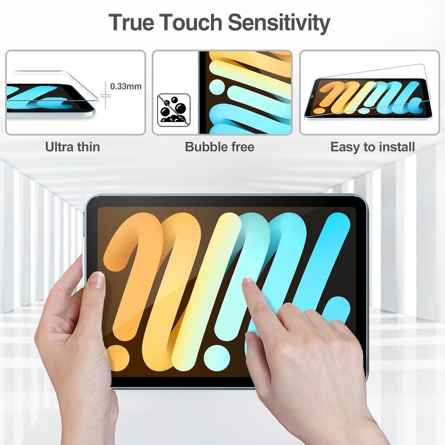 image:imageProCase 2 Pack Screen Protector for iPad Mini 7thA17 Pro 2024Mini 6th Generation 83 2021 2 Pack Camera Lens Protector Matching iPad Colors Tempered Glass Film for Mini 7 6 83 Inch PurpleBlue