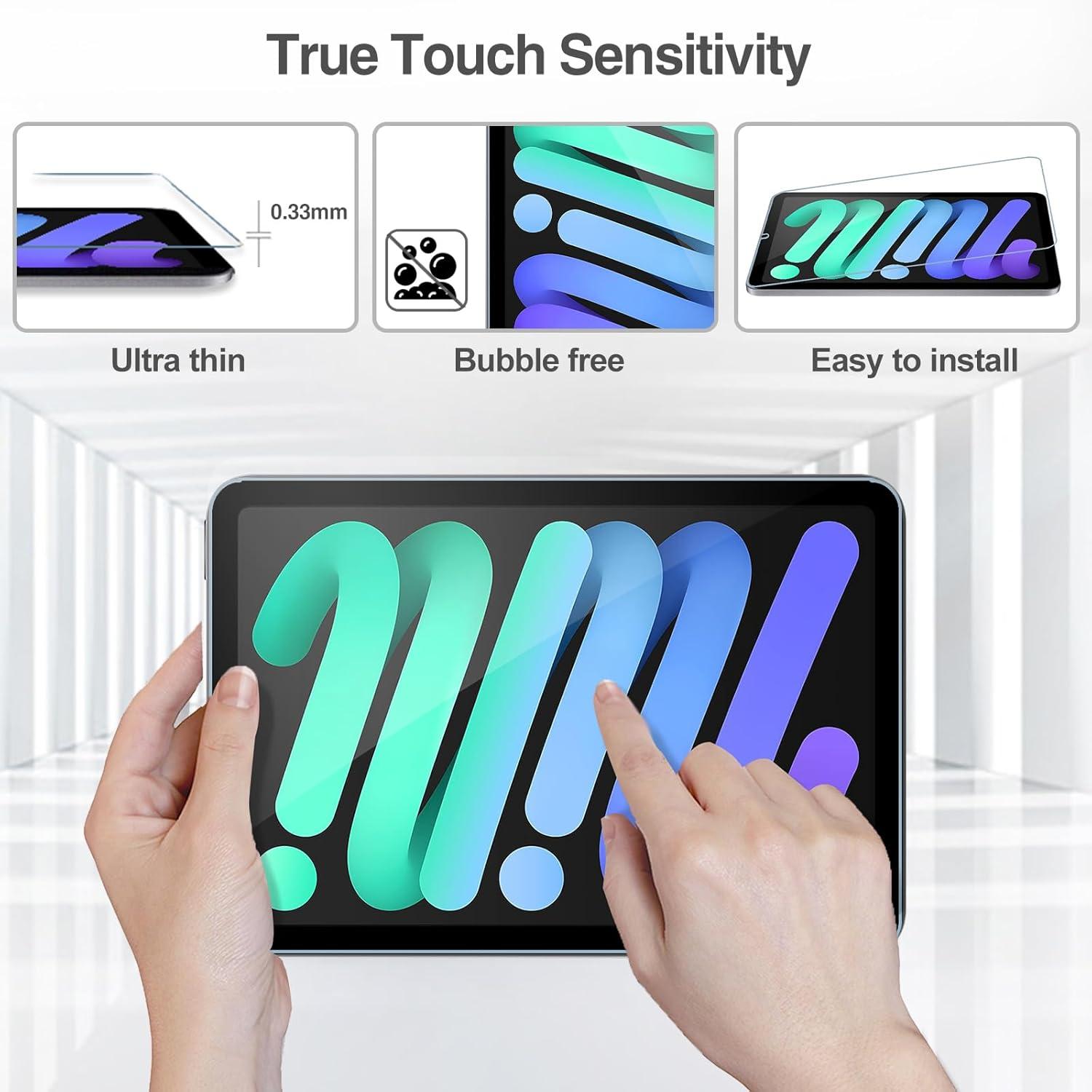 image:imageProCase 2 Pack Screen Protector for iPad Mini 7thA17 Pro 2024Mini 6th Generation 83 2021 2 Pack Camera Lens Protector Matching iPad Colors Tempered Glass Film for Mini 7 6 83 Inch PurpleGray