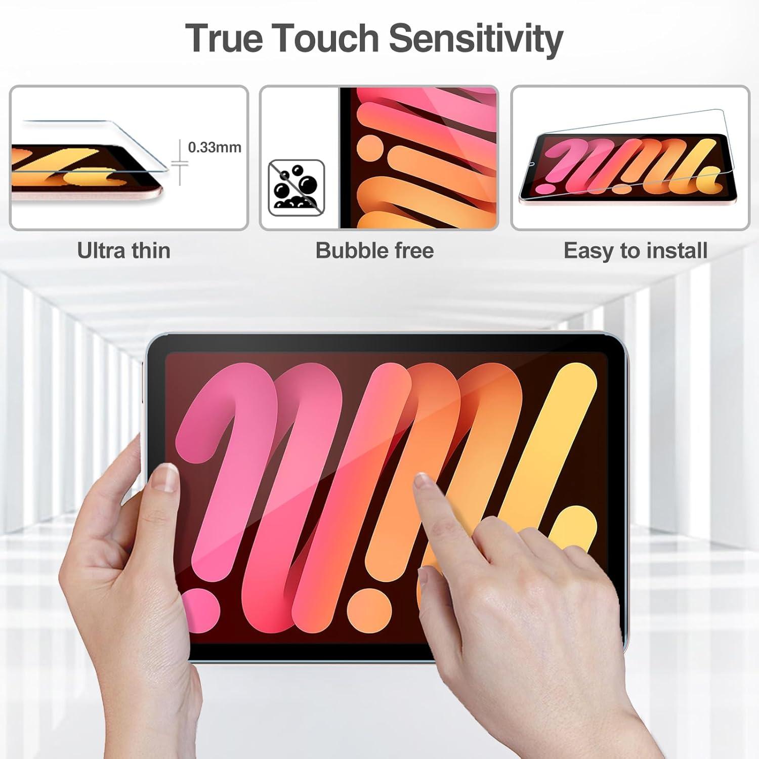 image:imageProCase 2 Pack Screen Protector for iPad Mini 7thA17 Pro 2024Mini 6th Generation 83 2021 2 Pack Camera Lens Protector Matching iPad Colors Tempered Glass Film for Mini 7 6 83 Inch PurplePink