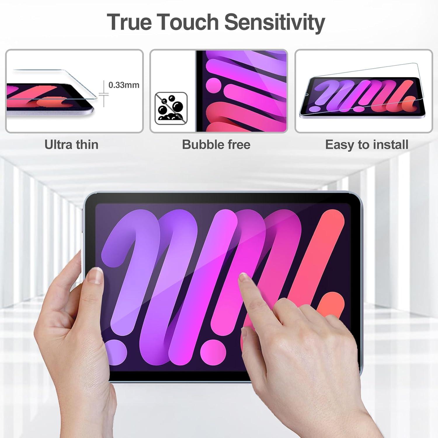 image:imageProCase 2 Pack Screen Protector for iPad Mini 7thA17 Pro 2024Mini 6th Generation 83 2021 2 Pack Camera Lens Protector Matching iPad Colors Tempered Glass Film for Mini 7 6 83 Inch PurplePurple