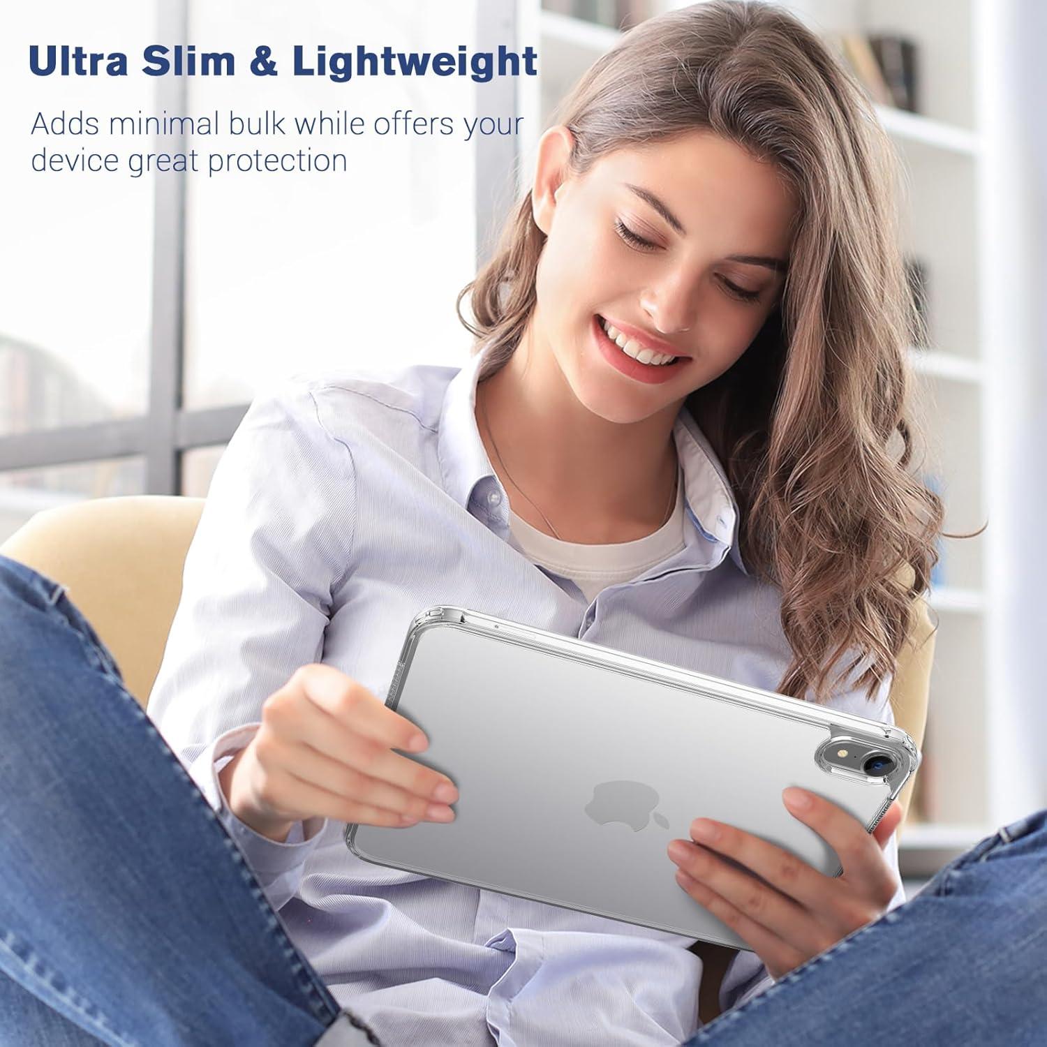 image:imageProCase Clear Case for iPad mini 7thA17 Pro 2024 Mini 6th Generation 83 2021 Slim Light Transparent AntiYellow Back Cover for iPad mini 7 6 83 Inch CleargreyClear