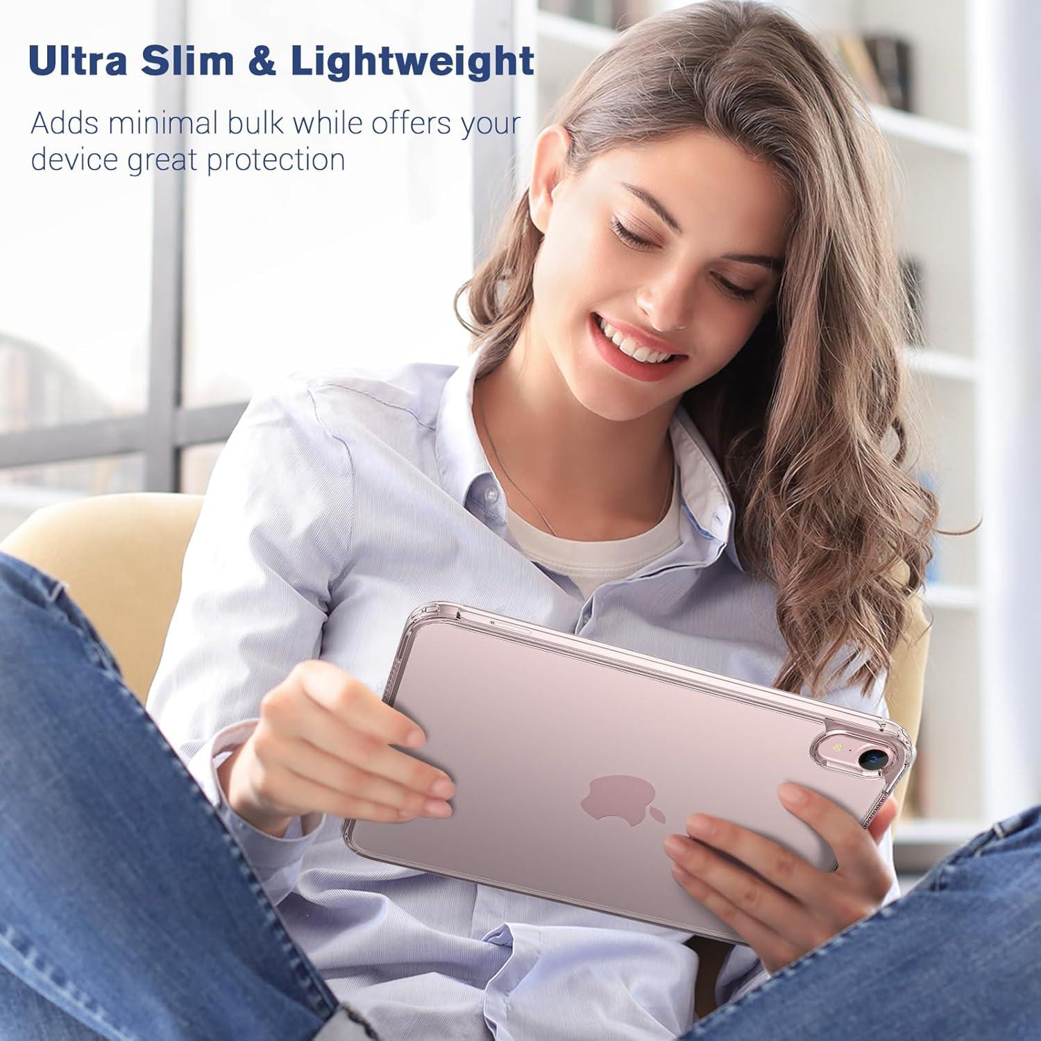 image:imageProCase Clear Case for iPad mini 7thA17 Pro 2024 Mini 6th Generation 83 2021 Slim Light Transparent AntiYellow Back Cover for iPad mini 7 6 83 Inch CleargreyClearpink