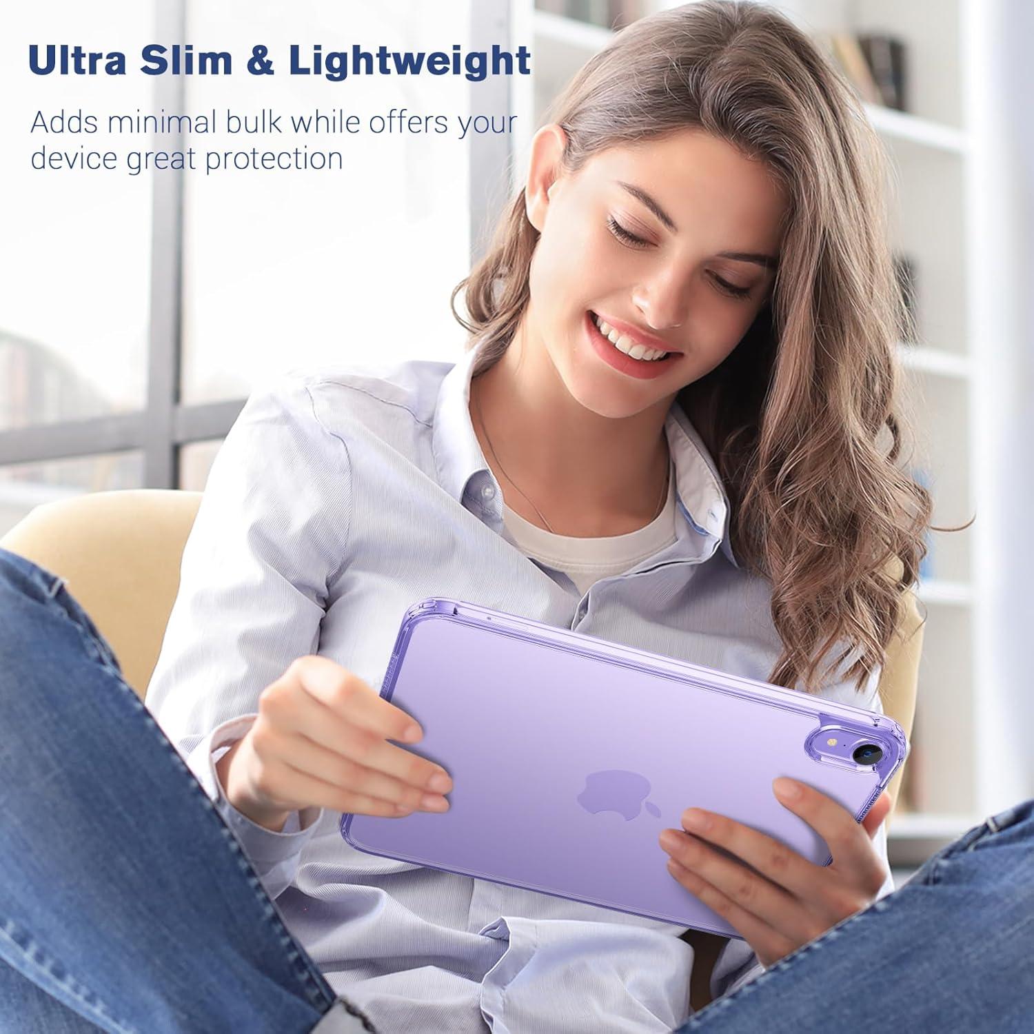 image:imageProCase Clear Case for iPad mini 7thA17 Pro 2024 Mini 6th Generation 83 2021 Slim Light Transparent AntiYellow Back Cover for iPad mini 7 6 83 Inch CleargreyClearpurple