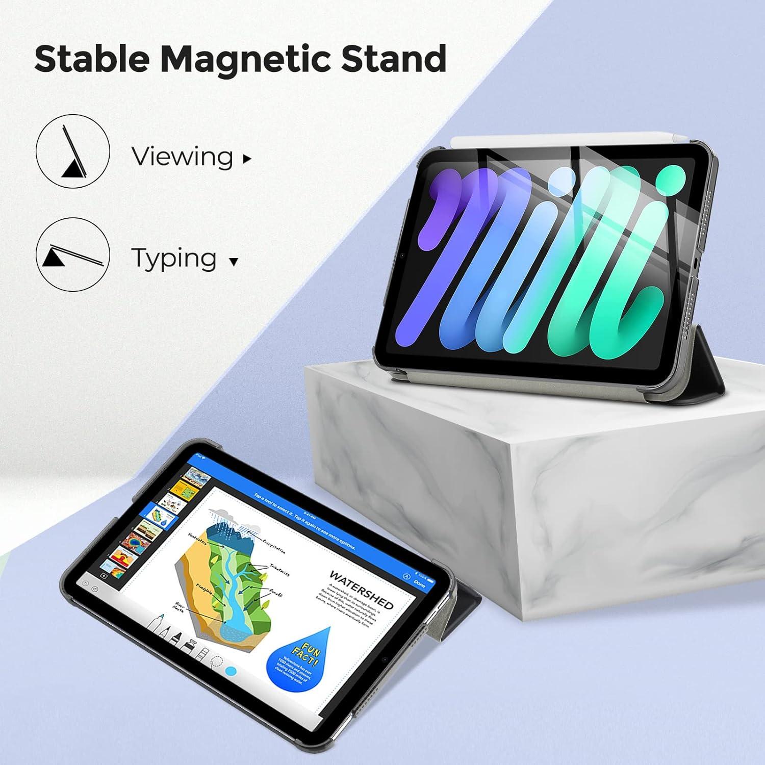 image:imageProCase Smart Case for iPad mini 7 A17 Pro 2024iPad Mini 6 2021 83 Inch iPad mini 7th6th Gen Case Hard Back Cover for iPad mini 83 7th Gen A2995A2996A29936th Gen A2567 A2568 A2569 NavyGrey