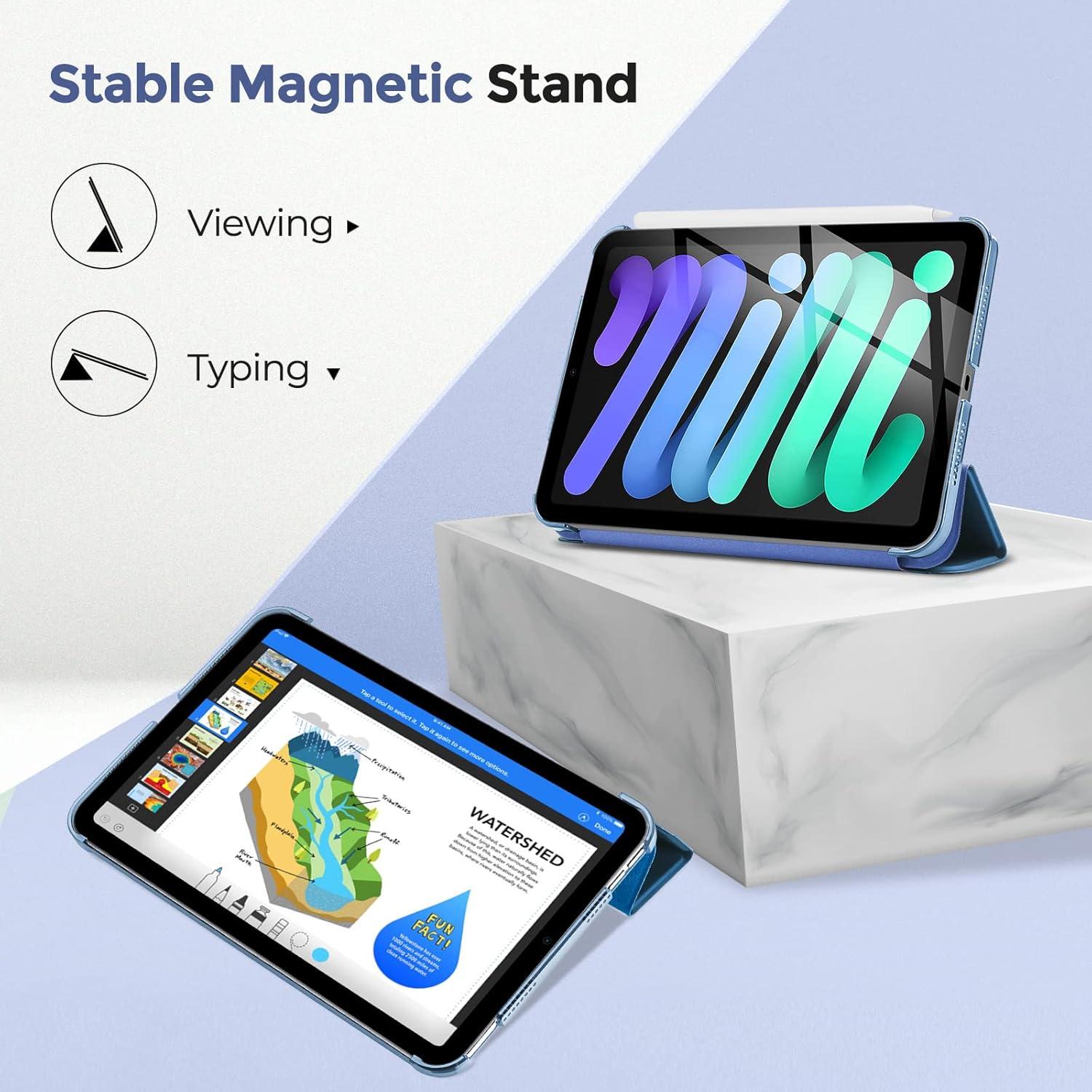 image:imageProCase Smart Case for iPad mini 7 A17 Pro 2024iPad Mini 6 2021 83 Inch iPad mini 7th6th Gen Case Hard Back Cover for iPad mini 83 7th Gen A2995A2996A29936th Gen A2567 A2568 A2569 NavyBlue