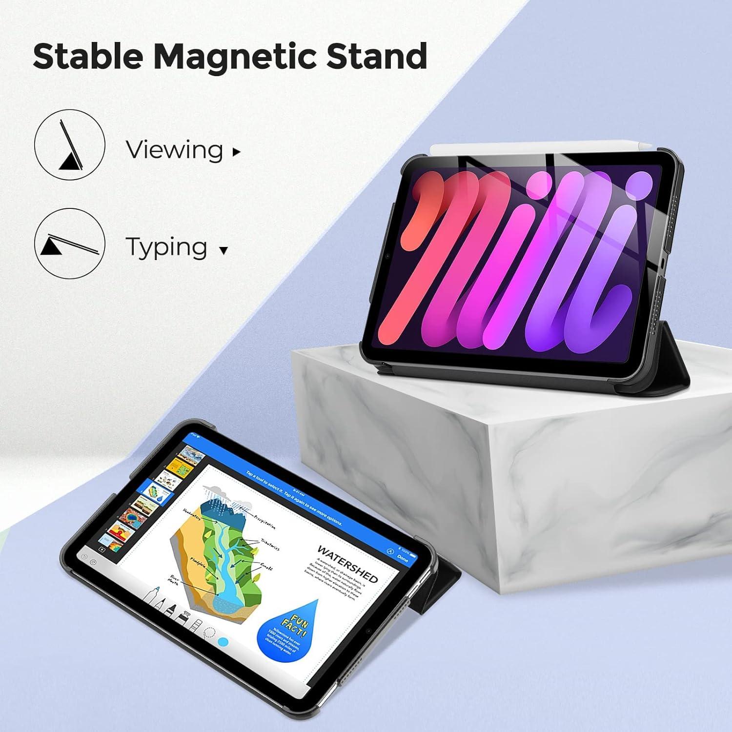 image:imageProCase Smart Case for iPad mini 7 A17 Pro 2024iPad Mini 6 2021 83 Inch iPad mini 7th6th Gen Case Hard Back Cover for iPad mini 83 7th Gen A2995A2996A29936th Gen A2567 A2568 A2569 NavyBlack