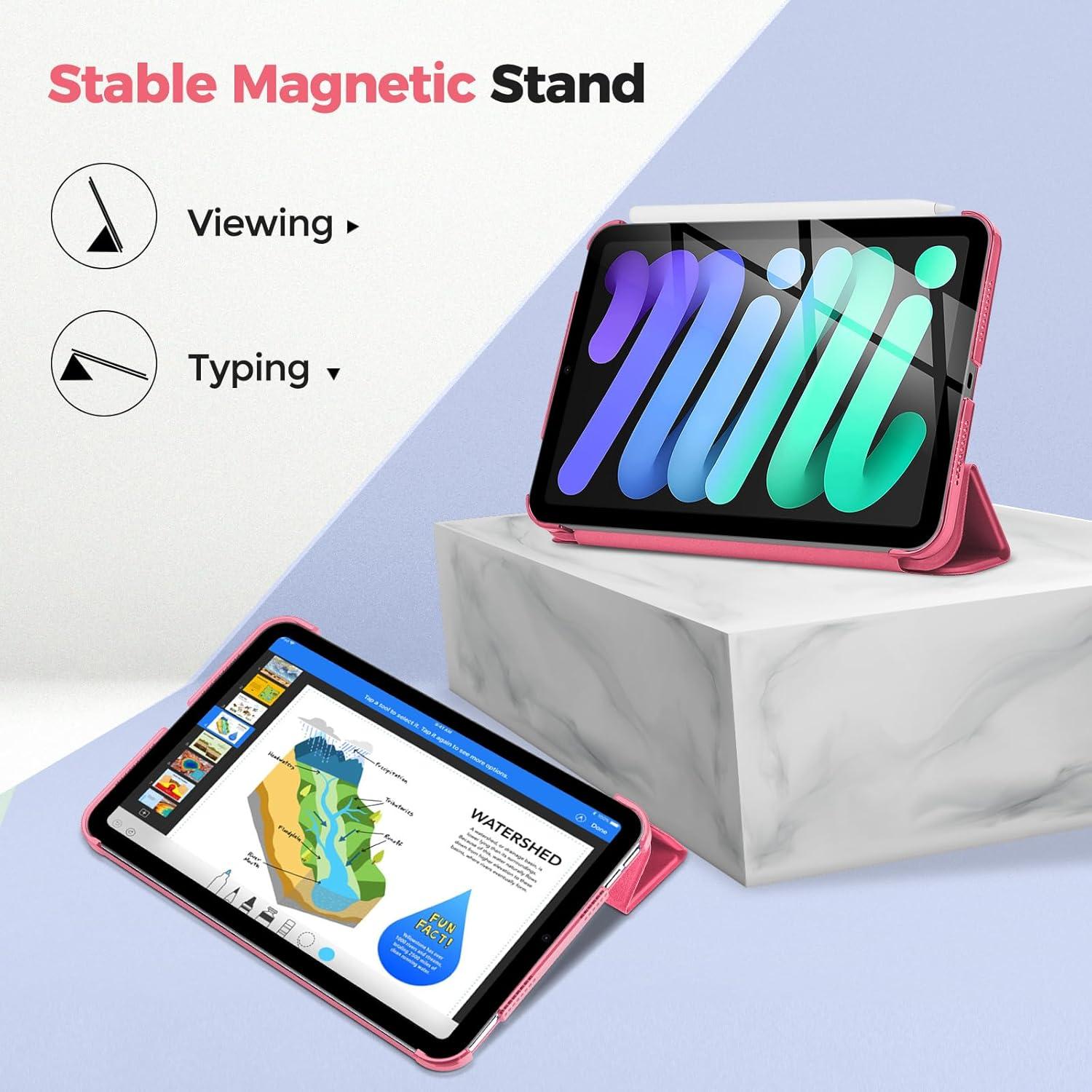 image:imageProCase Smart Case for iPad mini 7 A17 Pro 2024iPad Mini 6 2021 83 Inch iPad mini 7th6th Gen Case Hard Back Cover for iPad mini 83 7th Gen A2995A2996A29936th Gen A2567 A2568 A2569 NavyMelonpink