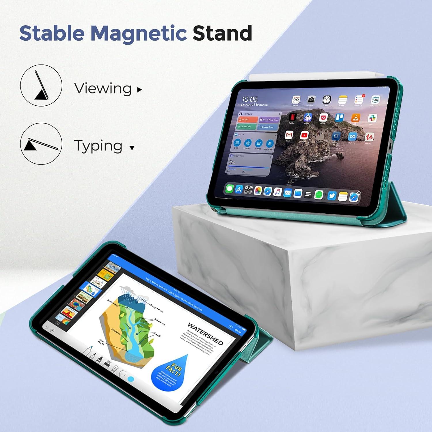 image:imageProCase Smart Case for iPad mini 7 A17 Pro 2024iPad Mini 6 2021 83 Inch iPad mini 7th6th Gen Case Hard Back Cover for iPad mini 83 7th Gen A2995A2996A29936th Gen A2567 A2568 A2569 NavyGreen